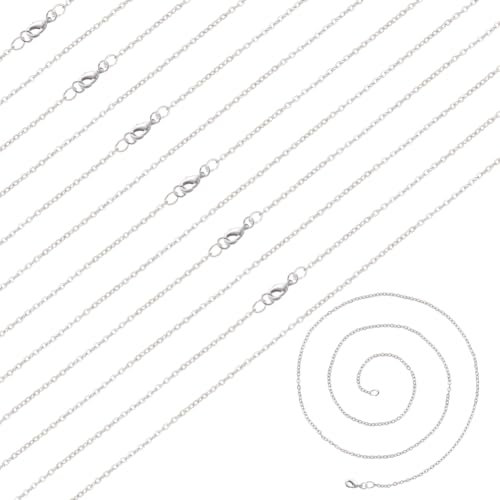 NBEADS 20 Fili 46cm Catene per Collana in 304 Acciaio Inossidabile, Catena Portacavi A Maglia Sottile da 1.5mm con Fermagli per Catena A Croce per Collana Bracciale, Colore Acciaio Inossidabile