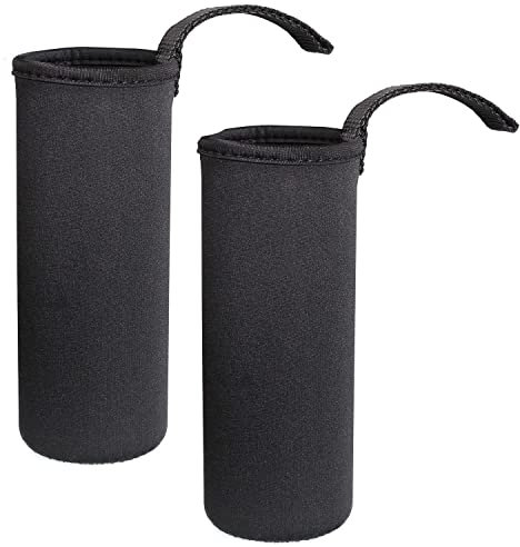 trabag 2 Stück Neopren Flaschenhülle 750ml Thermoisoliert für Outdoor-Sport, Camping, Wandern, Reisen (Schwarz)