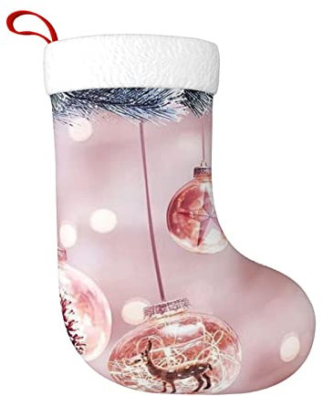 DENMER Rosa Weihnachtskugel, Weihnachtsstrümpfe, Kamin, hängende Strümpfe, Dekorationen für Weihnachtsfeier, Dekoration, Zubehör, Weihnachtsgeschenke