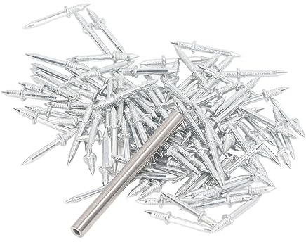 Clou à Plinthe, 101 Pièces, Ensemble de Clous à Plinthe avec Outil à Manchon, Clous à Double Tête sans Soudure en Acier au Carbone pour l'installation de Plinthes et de Vis à Bois