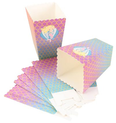 KICHOUSE 12er-packung Meerjungfrau-popcorn-boxen Mit Gewelltem Karton Leckereien Für Kinderpartys