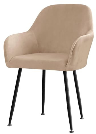 Highdi Terciopelo Cubiertas De Sillas para Comedor Estilo Nordico Fundas para Sillas Comedor con Brazos Escandinavo Butacas Sillón Fundas Sillas Oficina Cocina Chair Covers (Camello,1 Pieza)
