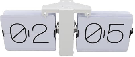 ZJchao Ausklappbare Wand- und Tisch-Klappuhr, Klappuhr Im Retro-Stil, Moderne Klappuhr mit Batteriebetrieb für Goldrahmen (Weiße PT-Schriftart)