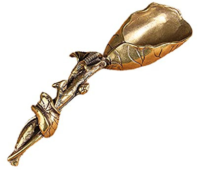 Cuillère à thé en cuivre pur - Cuillère à thé - Pelle à thé - Cadran à thé - Accessoire rétro - Cuillère à thé pour thé chaud - Long manche - Simple vintage pour café