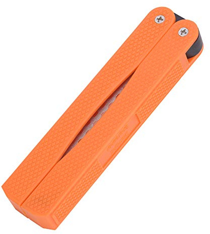 Tragbarer, Faltbarer, Doppelseitiger Schleifstein für den Außenbereich, Küchenmesserschärfer für Messer mit Grober und Feiner Körnung, Orange