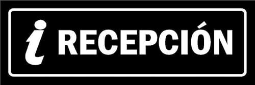 Reception, black informational sign SP028 - Self adhesive sticker (450mm x 150mm)