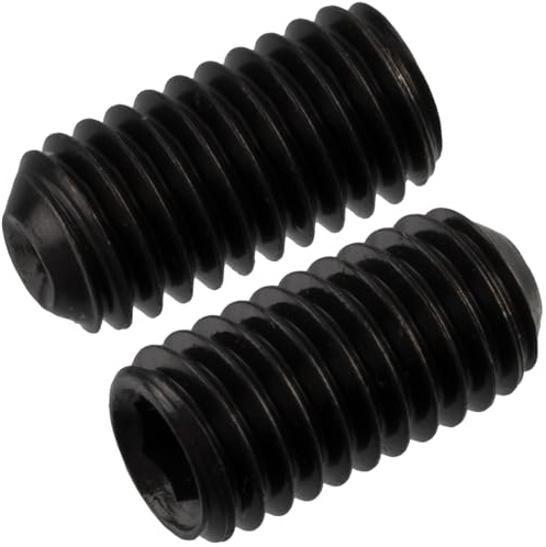 AERZETIX C76080 Tornillos Bloqueo sin Cabeza M5X10mm, Juego de 10 | Extremo cóncavo cuenco, 6 lados huecos, Acero, Color negro