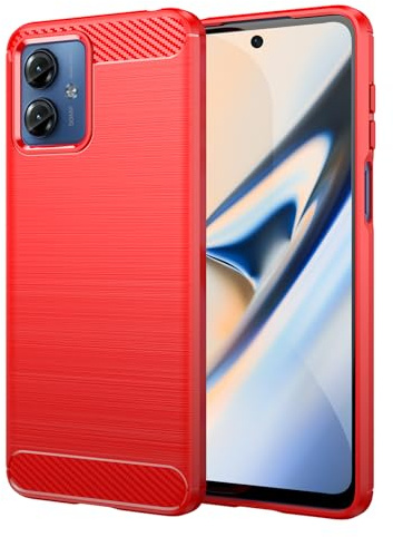 TailTech Funda para Motorola G14 y Moto G14 – [Rojo] Funda de TPU a rayas cepilladas con protección a prueba de golpes, compatible con Moto G14 Phone Case