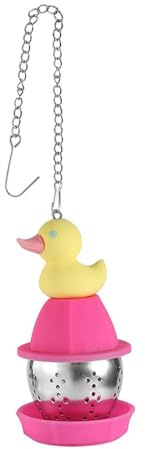 Fenteer Passoire à théière Suspendue en Silicone en Forme de Canard, Facile à Nettoyer, infuseur à Boule de thé en Feuilles Mobiles, Filtre à thé à Mailles