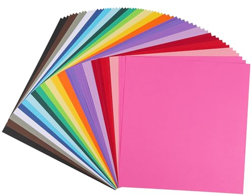 12 tum × 12 tum blandade färgade kartongpapper 20 färger 60 ark 180 gsm/65 lb