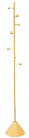 Naxidf Garderobenständer, Metall-Kleiderständer mit 8 Haken, Moderner Kleider- und Hutständer mit konische Sockel, 170x28cm (Gold)