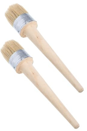 DIYEAH 2pcs Paint Brush Round for Chalk Paint DIY Furniture Painting Tool Application Craft Supplies