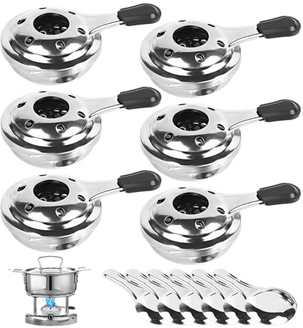 Récipients A Pâte Combustible,6 Pièces Brûleur D'alcool,Brûleur D'alcool Pour Fondue,Brûleur À Fondue Pour Buffet Extérieur,Camping,Fondue Chinoise,Cuisine En Pot Sec, Randonnée,Taille 18 x 9 cm