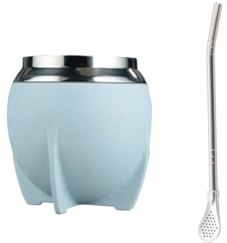 Luxylei Tasse À Maté, Ensemble De Tasses en Acier Inoxydable avec Paille, Double Paroi, 280, pour Yerba Maté, Tasse À Isotherme Portable