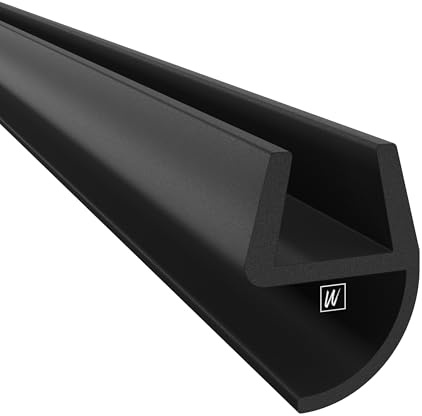 WAKA® Premium Duschtür & Duschlippe PRO-E Duschdichtung Optisch Schwarz, Duschdichtungen für Duschtüren 6mm Glas Länge 2000mm Duschkabinen Dichtungen & Duschtürdichtung mit der Besten Qualität