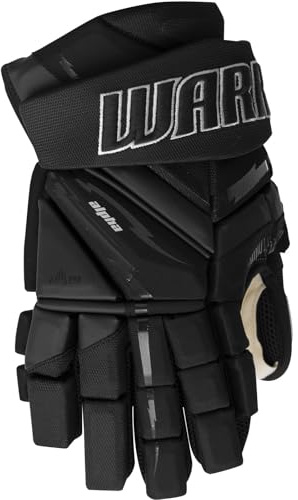 Warrior Guanti da hockey su ghiaccio Alpha Deluxe Senior (nero, 13/33 cm)