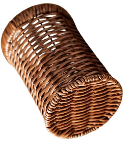 Angoily Porta Cubiertos Tejido a Mano Cesta para Utensilios de Cocina Rústica, Organizador de Cubiertos Multifuncional, Resistente al Desgaste, Tamaño Compacto para Mesa y Encimera