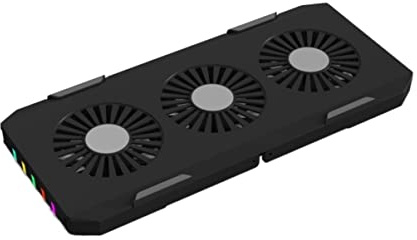 DANNMPX Enfriador Laptop Almohadilla De Enfriamiento para Computadora, 3 Ventiladores, Luz LED RGB, Portátil, Plegable, Soporte para para Soporte(Black)