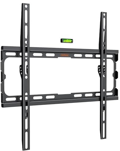 VonHaus TV Wall Bracket for 32-75 Screens, Ultra-Slim TV Bracket with Spirit Level, Flat to Wall Mount, 55kg Capacity, Max VESA: 400x400mm