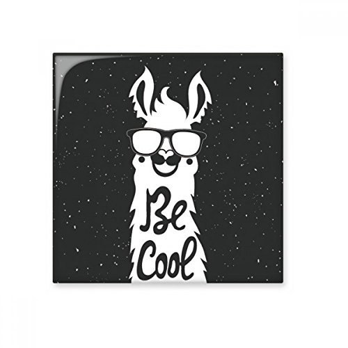 DIYthinker Be Cool alpaca Negro Blanco brillante de la cita la baldosa cerámica de baño Cocina muro de piedra decoración artesanal de regalo