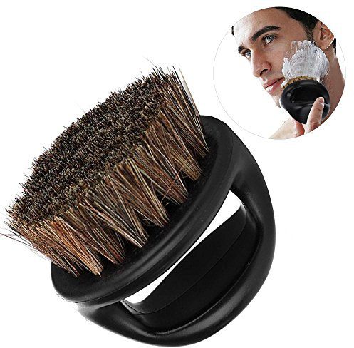 Wildschwein-Pelz-Rasierpinsel für Männer Bart Schnurrbart Trimmen Pinsel Salon Shaven Tool(schwarzes Bürsten-Haar + schwarzer Griff)