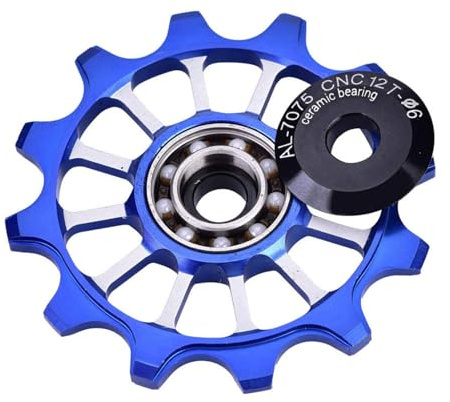 Fahrrad Umwerfer Riemenscheibe Fahrradf¨¹hrungsrad Schaltwerk Riemenscheiben 12T Keramik(Blau)