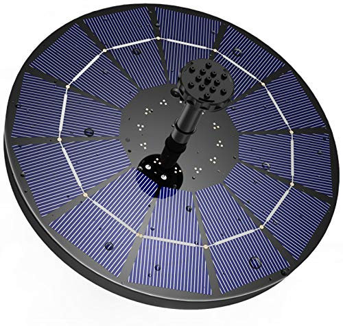 AISITIN 3,5W Fontana Solare da Giardino - Pompa ad Energia Solare con Batteria Integrata 1500mAh e 10 Ugelli Regolabili per Laghetti, Stagni, Bagno degli Uccelli e Elementi Decorativi per Il Giardino
