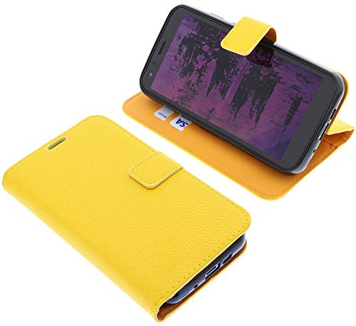 foto-kontor Tasche kompatibel mit CAT S62 PRO Book Style gelb Schutz Hülle Buch