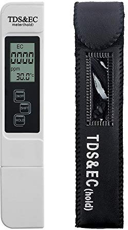 Gasea 3 en 1 Medidor de Prueba de Calidad del Agua Medidor EC Pluma de Prueba de Temperatura, Portátil Acuario Piscina Prueba de Calidad del Agua Pluma, LED Pluma de Prueba de Calidad del Agua