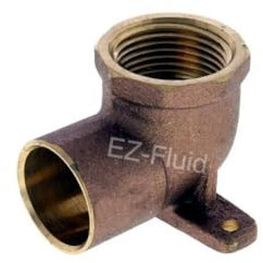 3/4-inch Nominal Copper Sweat X 3/4 Fip Threaded Drop Ear Elbow Fitting 3/4CxFIP, LF Brass Shower Drop Ear 90 Degree Elbow with Sweat Socket and Female Threaded Plumbing Fittings (1-Pack)