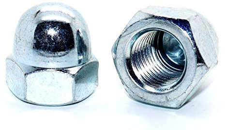 Hutmuttern hohe Form DIN 1587 M12 Stahl verzinkt Stückzahl 25 Sechskant-Hutmutter Sechskant-Mutter