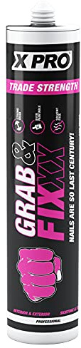 XPRO Grab & Fixxx, White Grab Adhesive, Solvent Free, Strong Glue for Wood, Metal, PVC, Ceramic & More