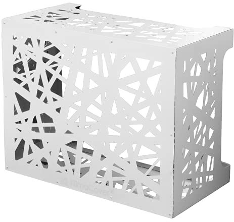 DIVINA HOME Copricondizionatore copertura per climatizzatore ARTIST M Bianco in alluminio L86 x P44 x H68 cm