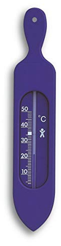 TFA Dostmann Thermomètre de bain Thermomètre de baignoire, 14.3018.06, analogique, pour déterminer la température de l'eau, sans BPA, particulièrement précis, bleu