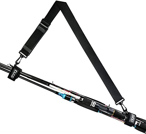 DONQL Fishing Rod Straps Holder Belt Adjustable Fishing Pole Carrier Black