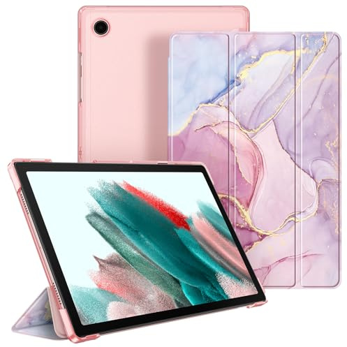 FINTIE Custodia per Samsung Galaxy Tab A8 10.5'' 2021 (SM-X200/X205/X207) | Sottile Leggero Semi-Trasparente Opaca Back Cover Protettiva Custodia con Auto Sveglia/Sonno, Glittering Marble
