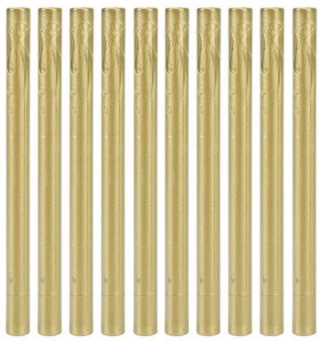 Jenngaoo 10 Stück Siegellack Sticks, mehrfarbiger runder Lack kleine Stempel Umschläge Wachs Set für Hochzeitseinladungen, Karten, Umschläge, Wachssiegelstempel(Grün Gold)