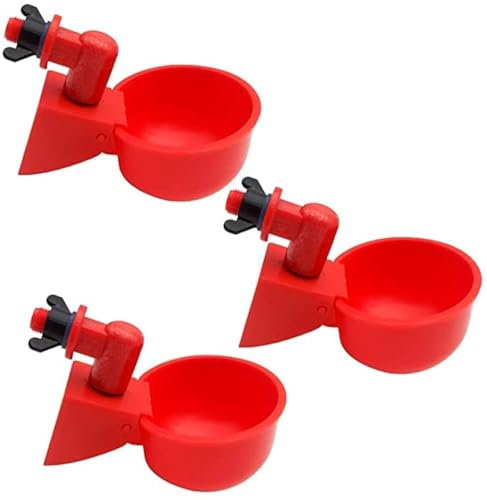3Pcs Automatische Geflügel Tränke 3/8 Zoll Gewinde Füllen Tränke Tassen Huhn Trinknapf Feeder für Enten, Vögel, Wachtel, Huhn, Hahn