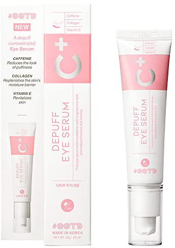 #OOTD Depuff Eye Serum con Cafeína, Colágeno y Vitamina E, Sérum para Contorno de Ojos, Reducción de Hinchazón e Hidratación, 30 g