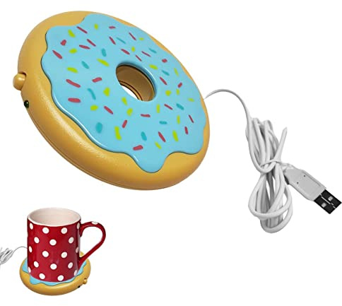 Eayoly Chauffe-sous-Verre USB,Verre électrique à température constante Donut USB - Chauffe-café, Chauffe-Tasse pour Bureau, Chauffe-Bougie, Chauffe-Tasse à café pour Cadeau Noël