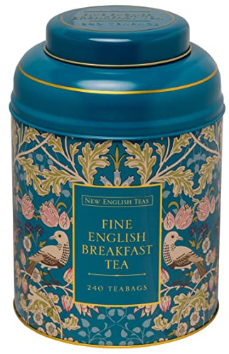 New English Teas Song Thrush Tea Tin with 240 Breakfast Tea Bags | Black Tea, Gifts for Tea Lovers