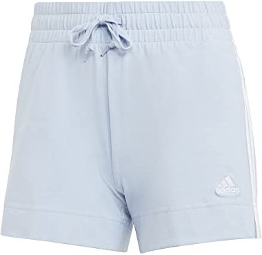 adidas Damen Essentials Slim 3-Stripes Shorts, Blue Dawn / White, XS