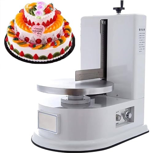 DPQYJPP Baking Birthday Cake Tools Automatic Decorating Cake Coating Smoothing Scraping Machine Cake Cream Smoother Adjustable Cake Scraper for 4-12inch Cake,White-220v
