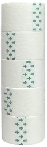 12 Rollos Esparadrapo de Papel Hipoalergénico 2.5 cm x 9.1 m | Uso Profesional, Fuerte Adherencia, Resistente, Respetuoso con la Piel y Fácil de Abrir