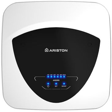 Ariston Andris Elite - Scaldabagno Elettrico 10 Litri U/5 EU Sopralavello 36x30x36 cm - Boiler Elettrico con Pacchetto ABS per Risparmio Energetico e Sicurezza, 1200W, Classe Energetica A