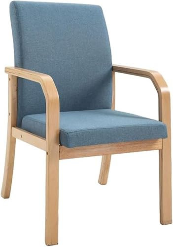 GJVBGA Esszimmerstuhl, Moderne Stühle mit Armlehnen für Kuchen, gepolsterter Holzstuhl, für Esszimmer, Freizeit, Kuchen, Stoffstuhl mit gepolsterter Rückenlehne(Color:Blau)