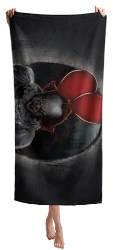 XYOK Strandtuch Es Groß Badetuch Kinder Strandlaken Handtuch Microfaser Pflegeleicht Reisehandtuch,Super Saugfähig Strandtücher (Pennywise, 200x100cm)