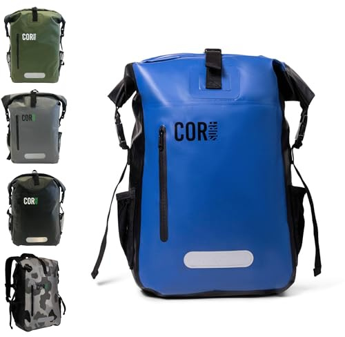 COR Surf Waterproof Backpack - Roll Top Dry bag Rucksack with Padded Laptop Sleeve, Welded Seams and Ergonomic Shoulder Pads, Ideal for Boating, Hiking, Kayaking, Commuting (40L, Dark Blue)