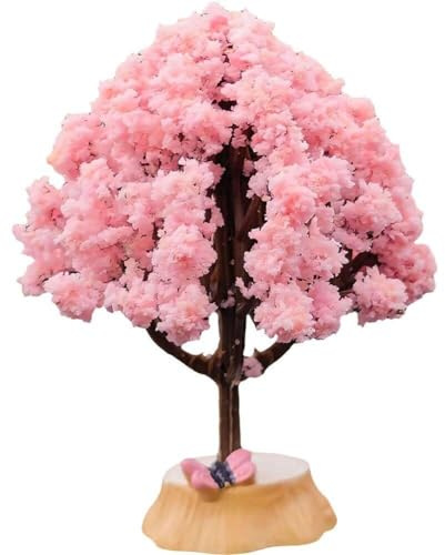 Muteitt Arbre Sakura Artificiel, Fleur De Cerisier Réaliste, Mini Arbre À Fleurs, Pot D'ornement, Fleur Décorative, Accessoire Monté sur Voiture