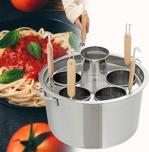 BTURYT Set di Inserti per cuocipasta Colino in Acciaio Inossidabile Cuoci Pasta Pentola con cestello Multifunzionale per Cucina Domestica Ristorante